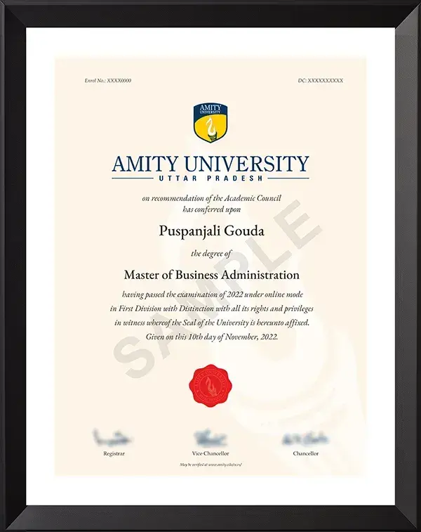 Amity University Online MBA Certificate